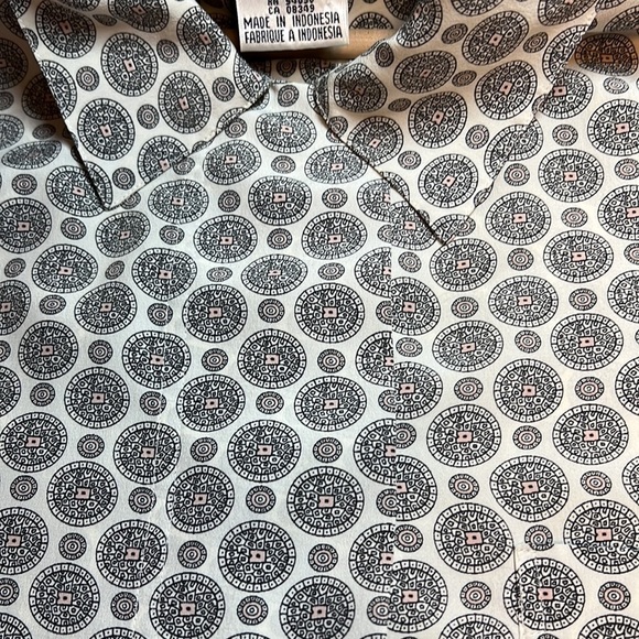 RENA Rowan for Saville Geometric Short Sleeve Shirt Hidden Buttons Size 16 - Picture 10 of 11